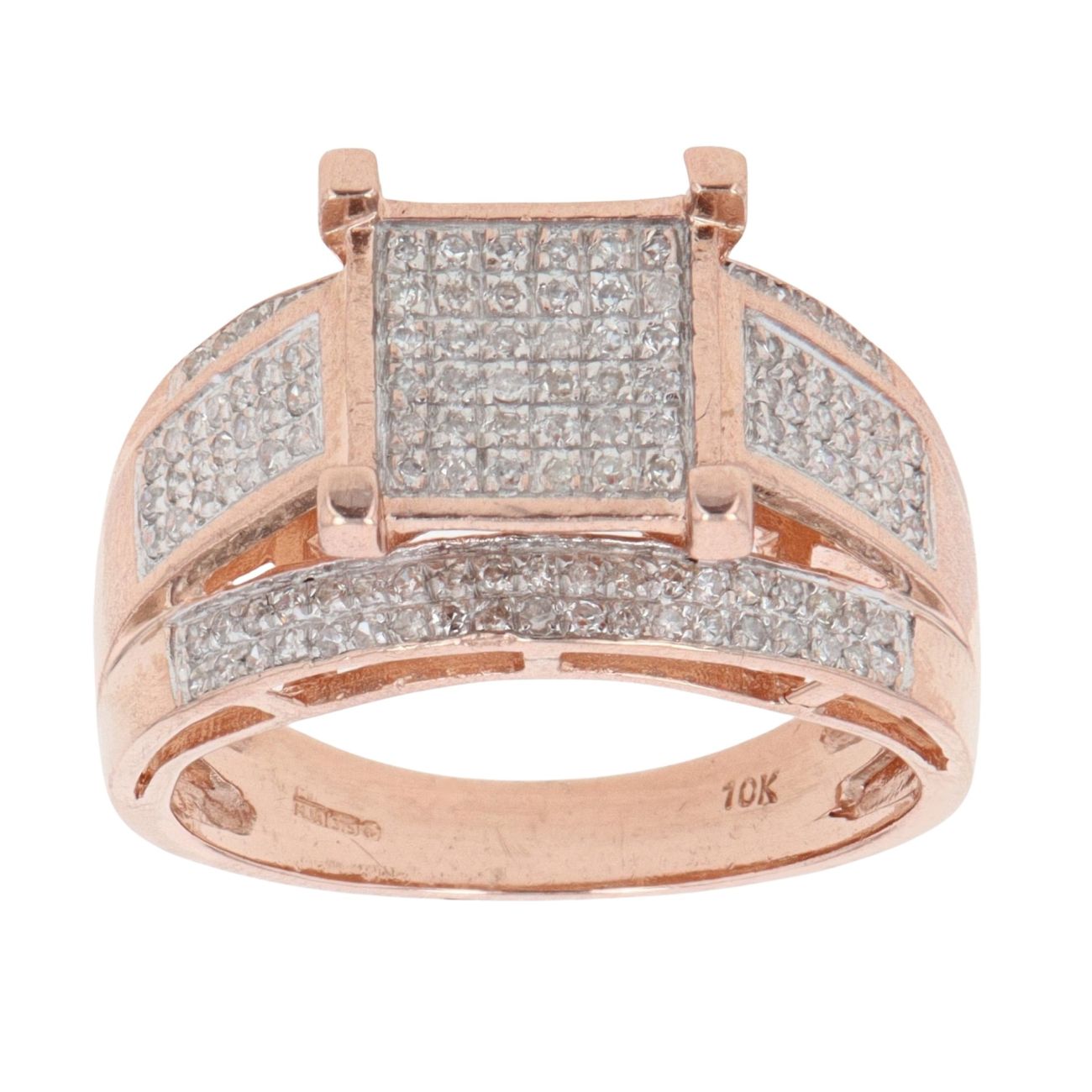 9ct Rose Gold 0.75ct Brilliant Cut Diamond Cluster Ring