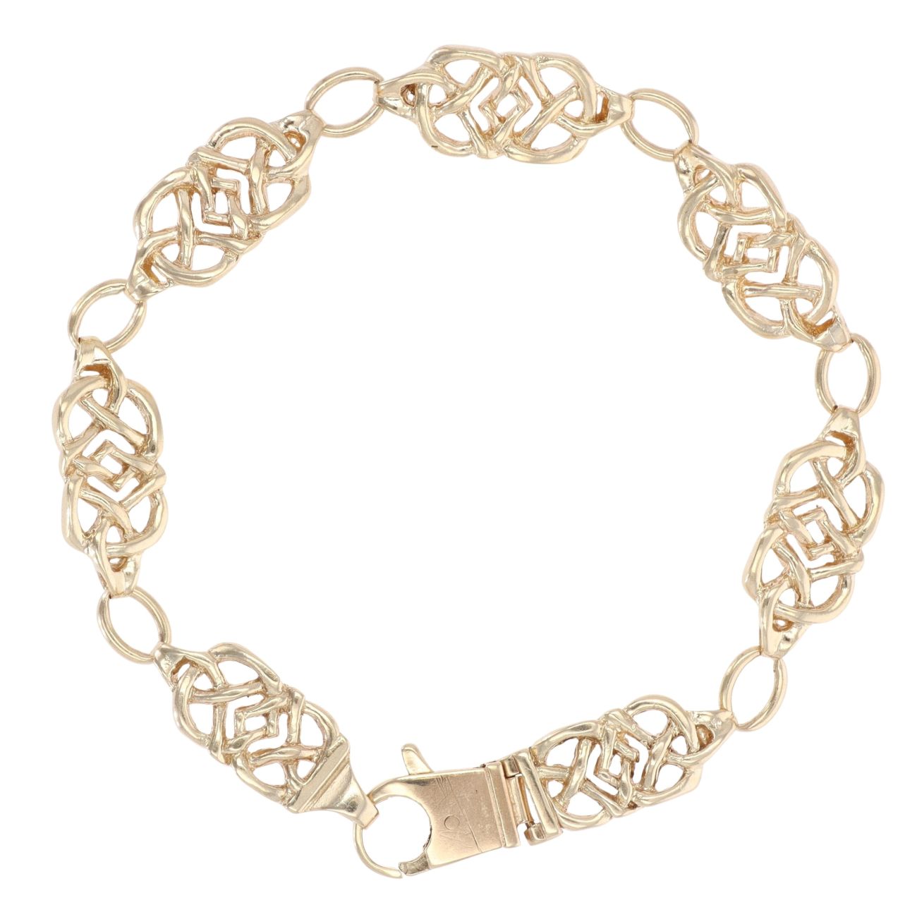 9ct Yellow Gold Celtic Knots Bracelet 8"