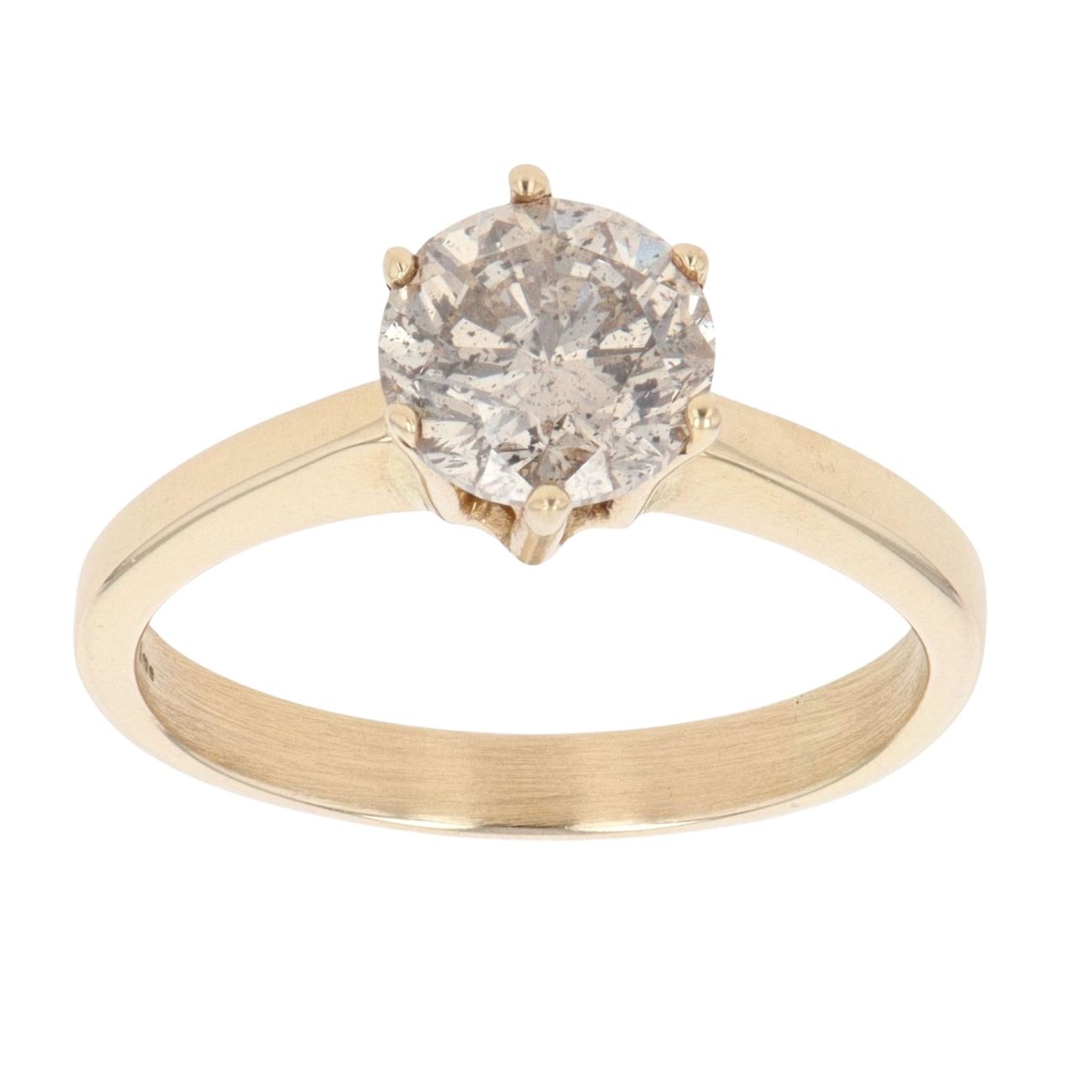 18ct Yellow Gold 2.05ct Tinted Brilliant Cut Diamond Solitaire Ring