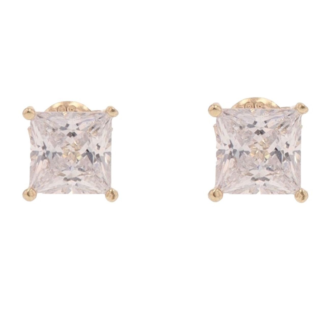 14ct Yellow Gold Cubic Zirconia Stud Earrings