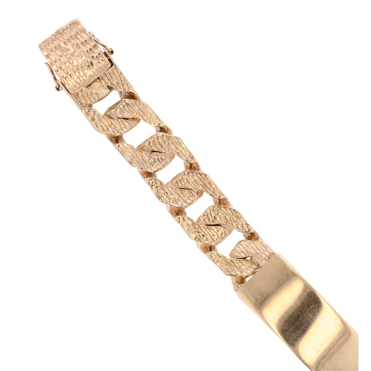 9ct Yellow Gold Patterned ID Bracelet 7.5"