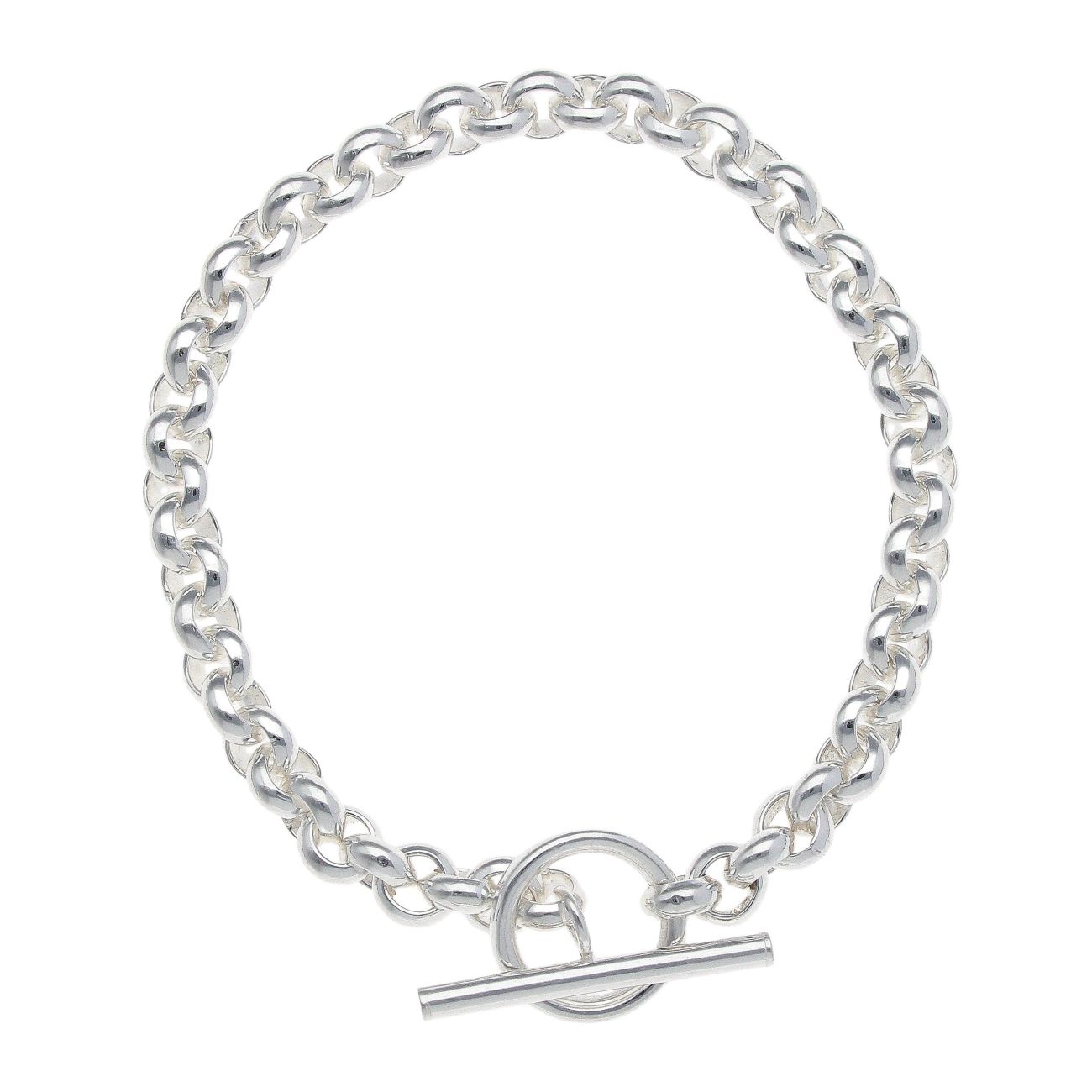 Silver Belcher T-Bar Bracelet 7.5" By Icesia