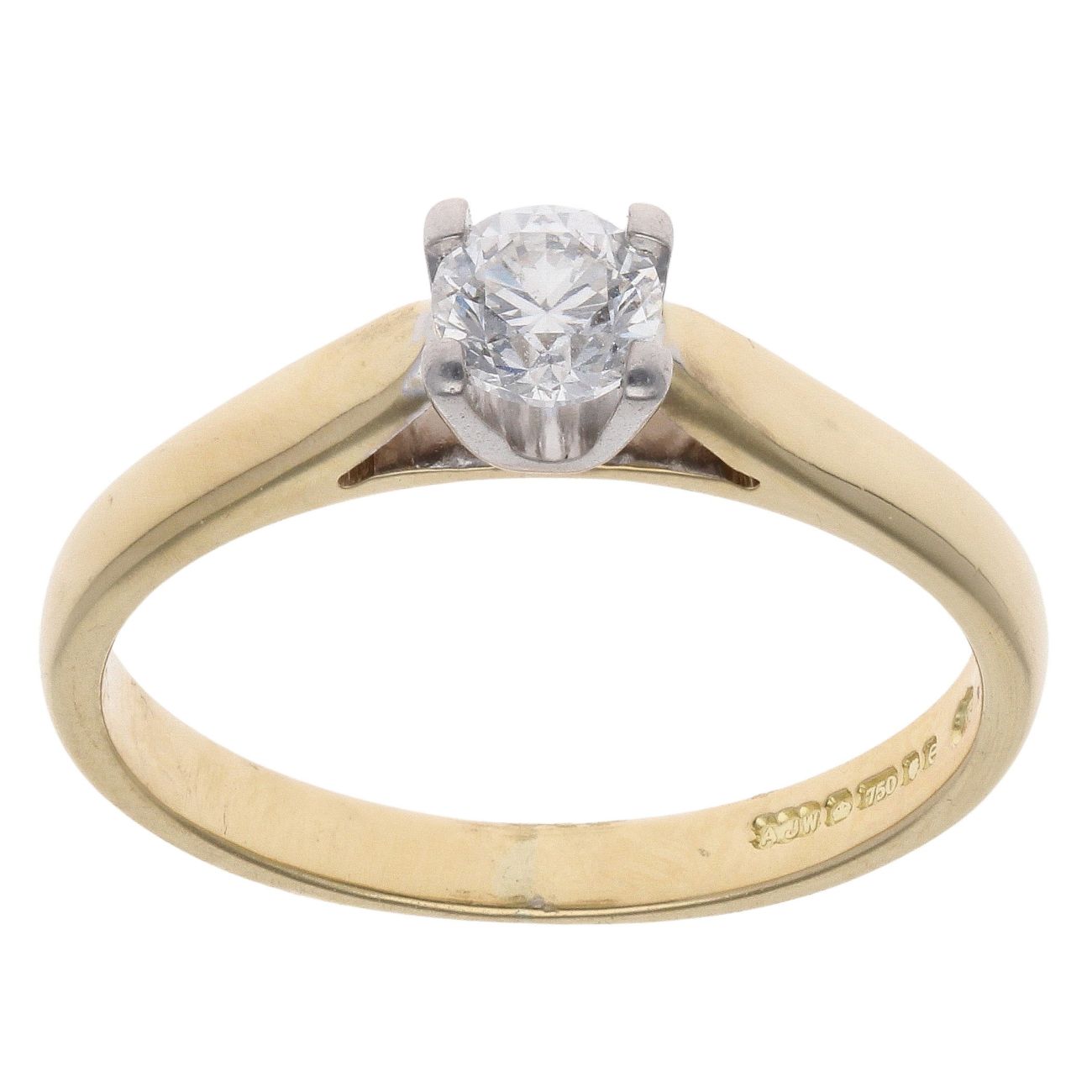 18ct Yellow Gold 0.33ct Brilliant Cut Diamond Solitaire Ring
