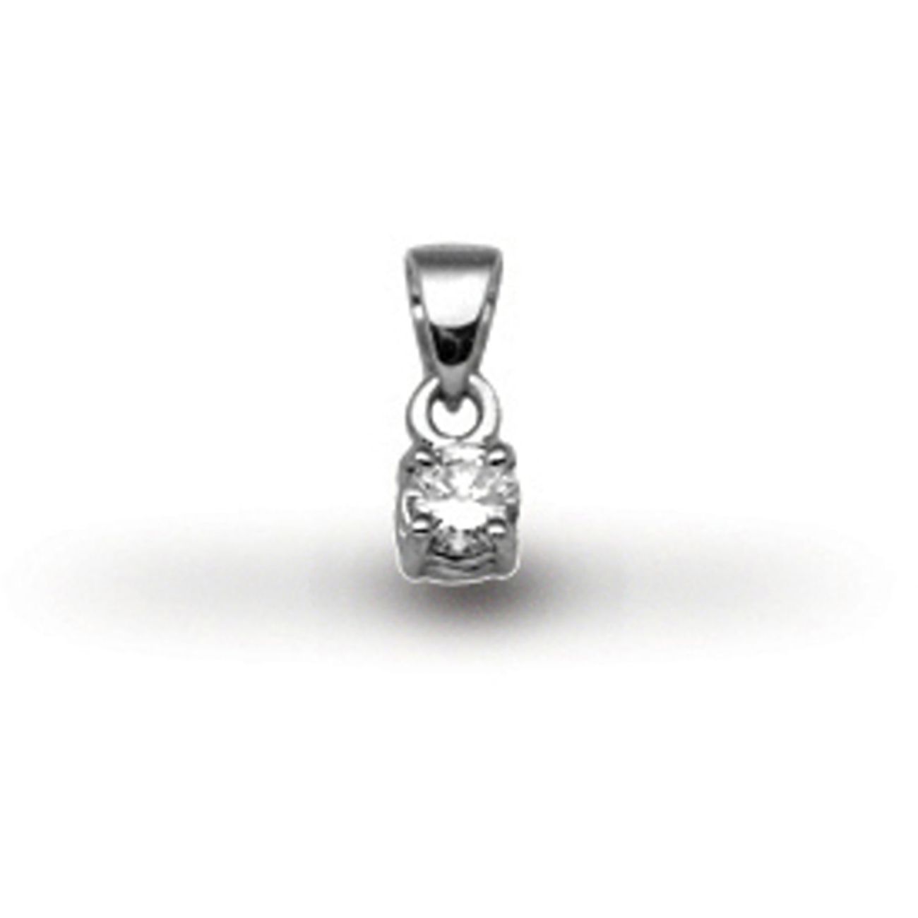 18 Carat White Gold 10pt 4 Claw Diamond Solitaire Pendant
