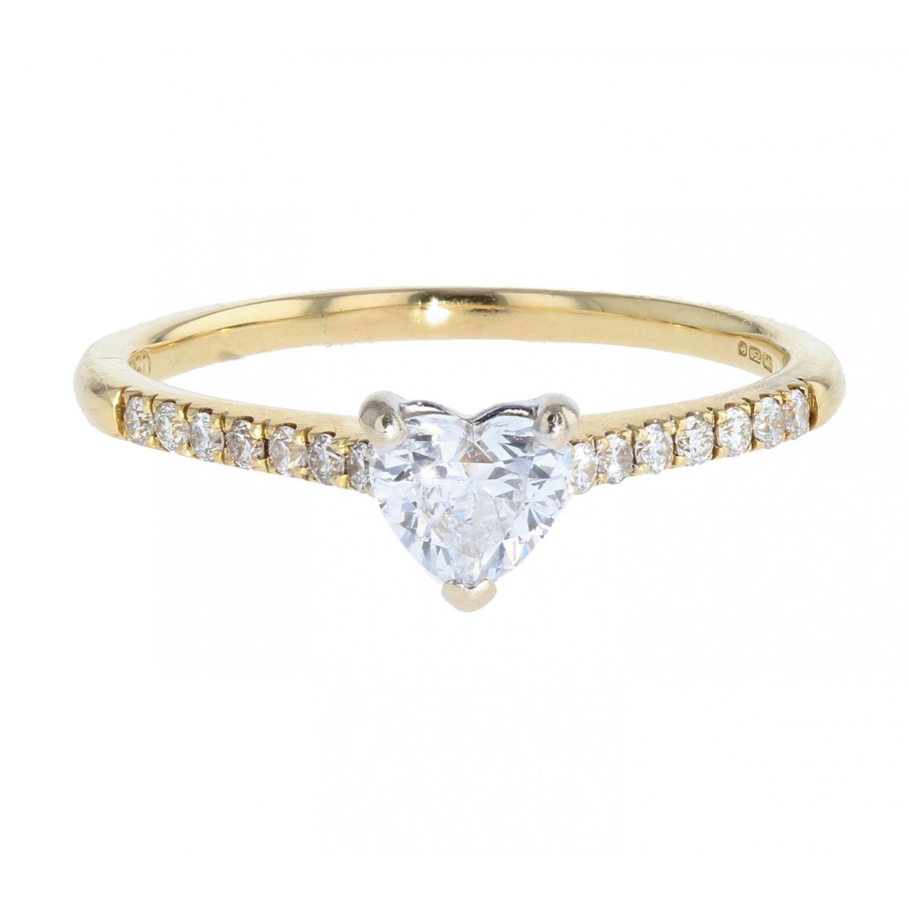 18ct Yellow Gold 0.75ct Heart Cut Diamond Ring