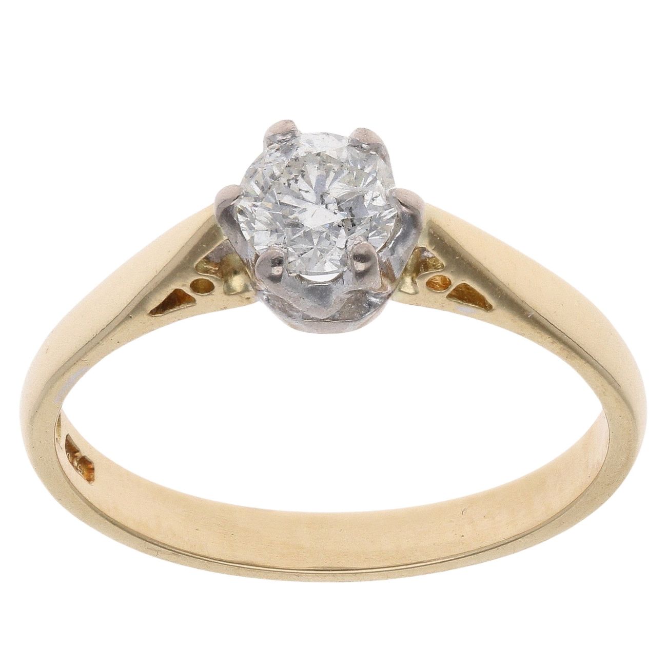 18ct Yellow Gold 0.51ct Brilliant Cut Diamond Solitaire Ring