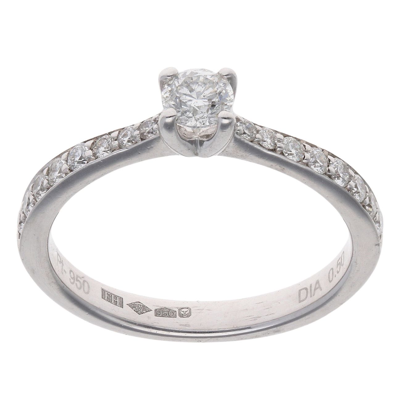 Platinum 0.50ct Brilliant Cut Diamond Solitaire Ring