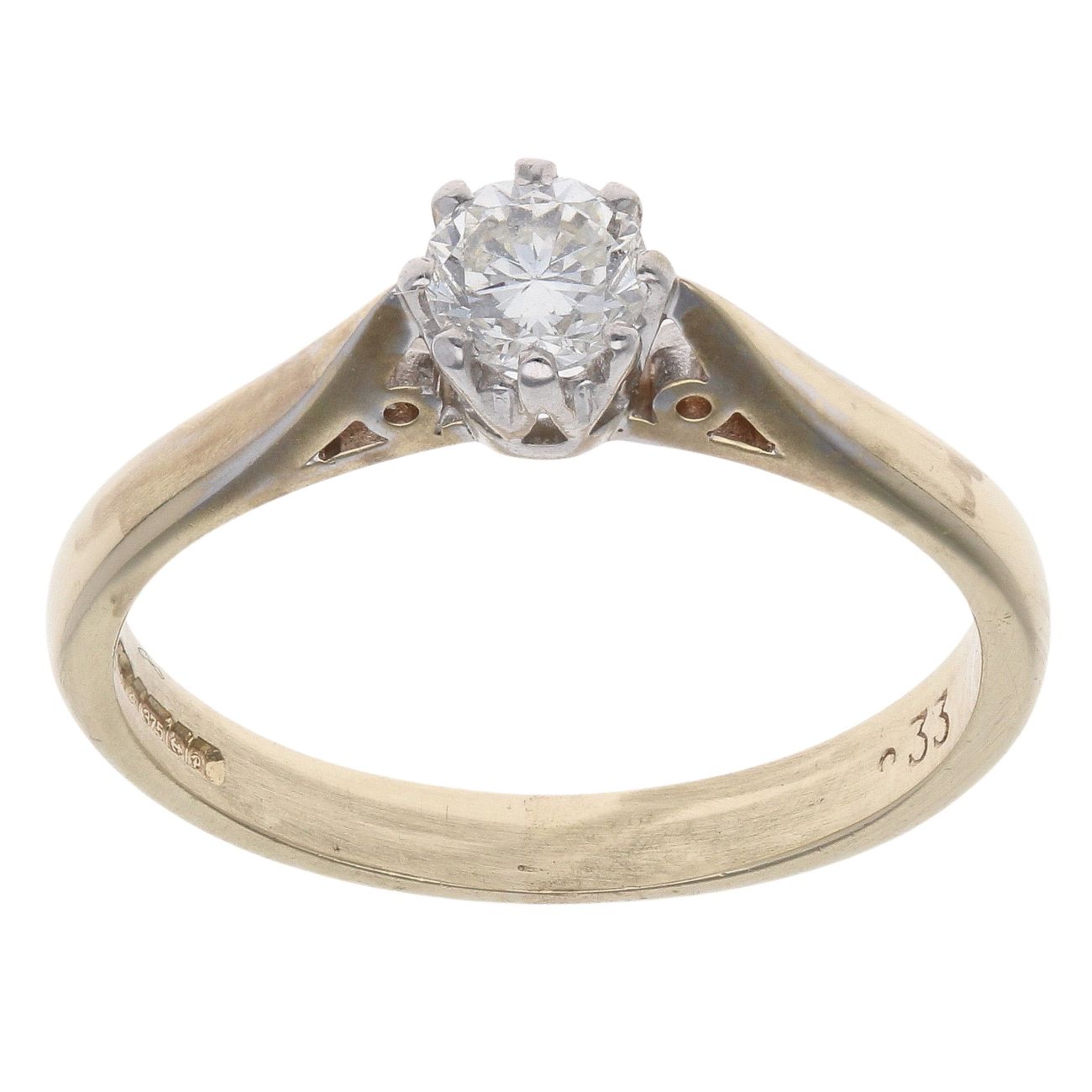 9ct Yellow Gold 0.33ct Brilliant Cut Diamond Solitaire Ring