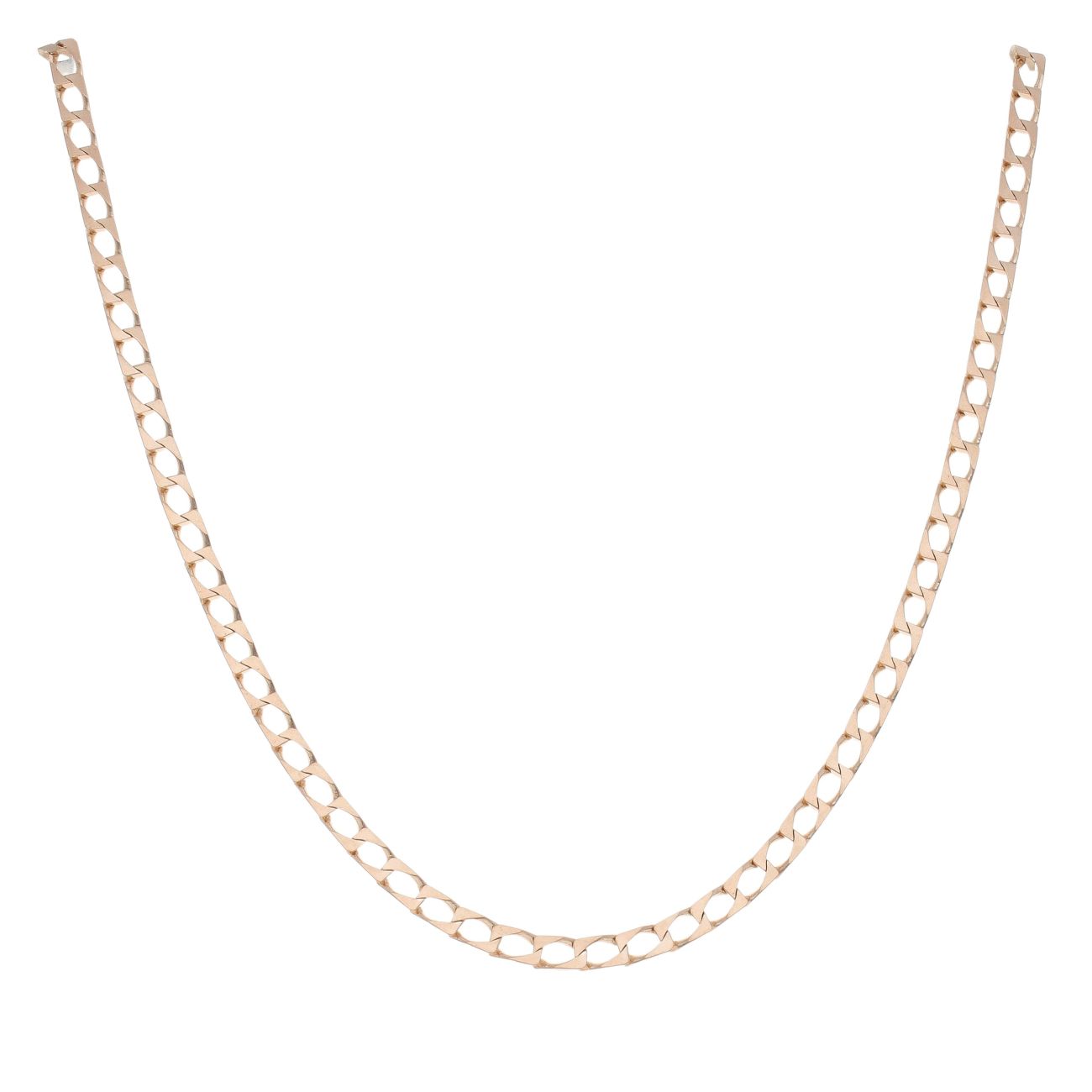 9ct Yellow Gold Square Curb Chain 20"