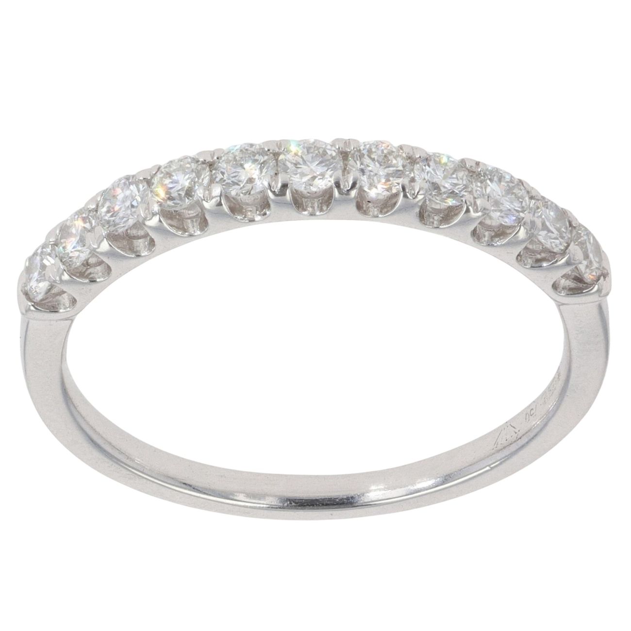18ct White Gold 0.45ct Brilliant Cut Diamond Half Eternity Ring