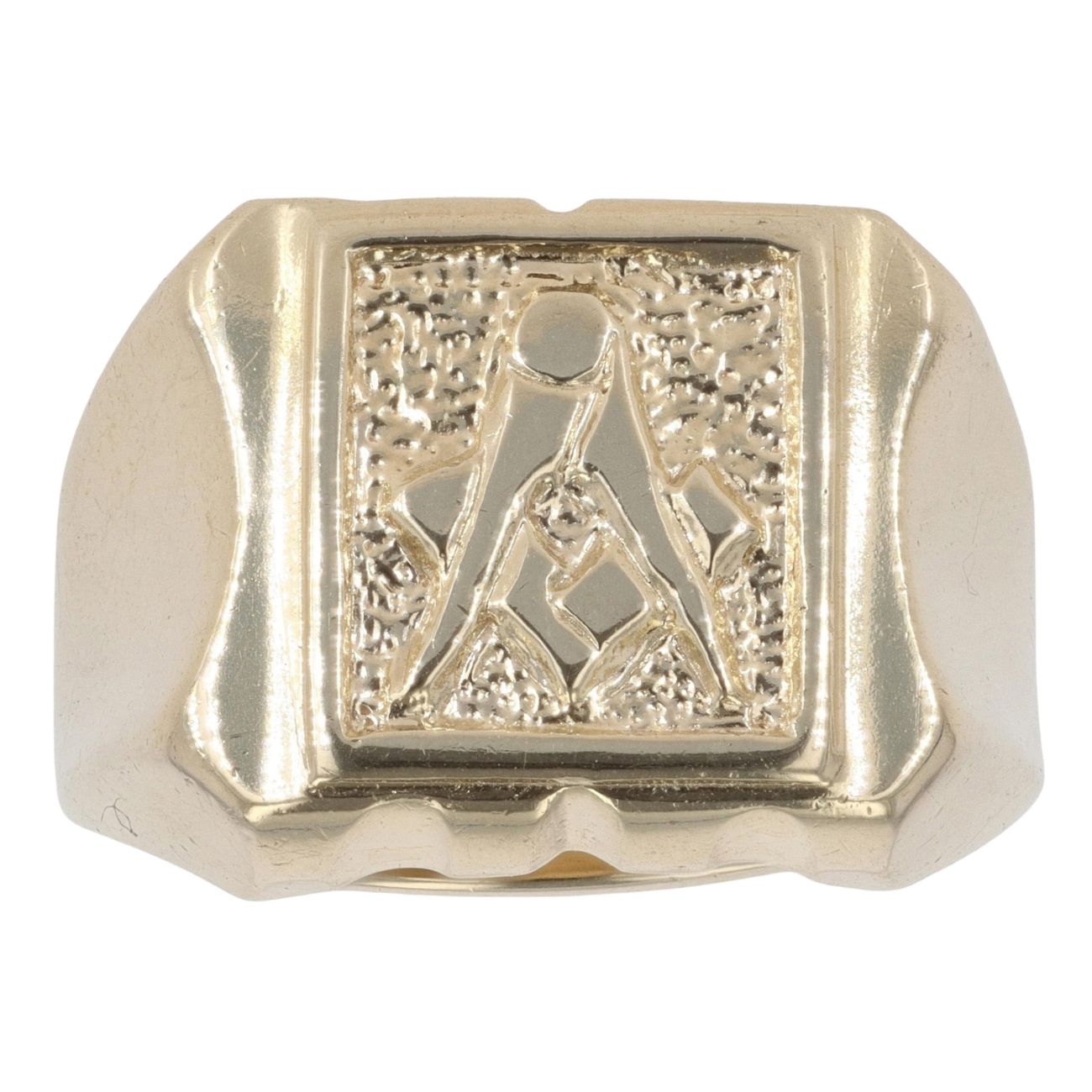 9ct Yellow Gold Masonic Square Signet Ring