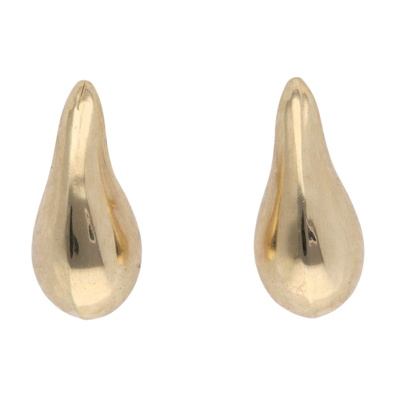 9ct Yellow Gold Rounded Tear Drop Stud Earrings