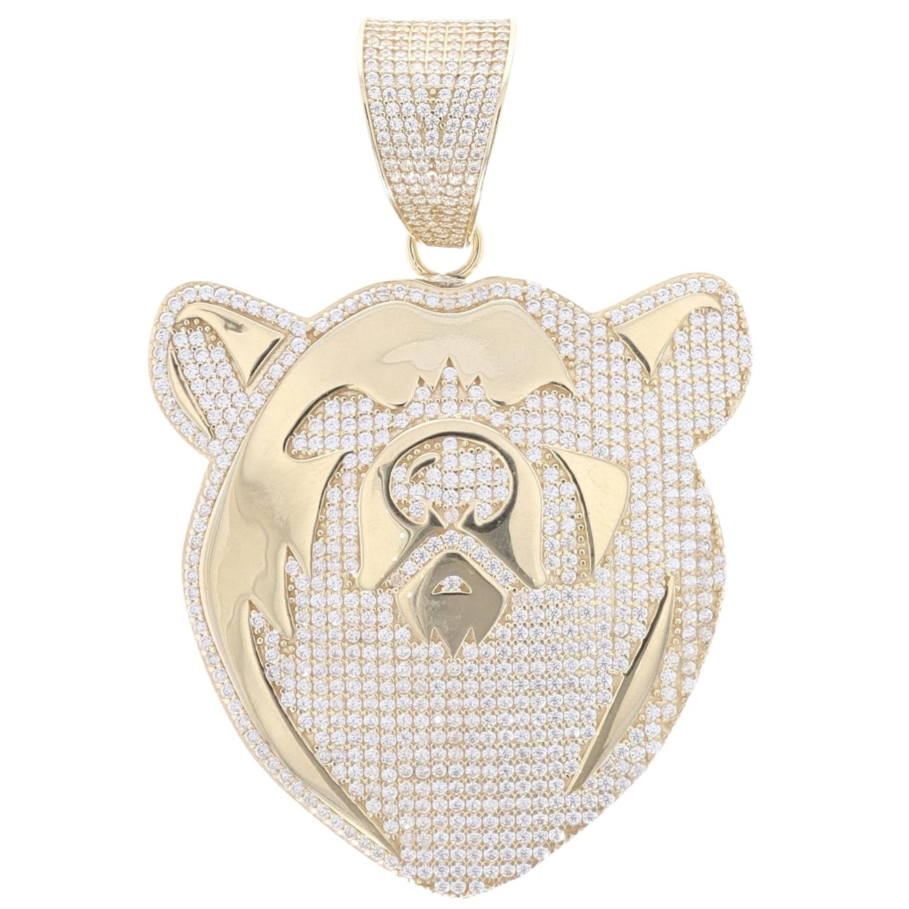 9ct Yellow Gold Cubic Zirconia Bear Pendant