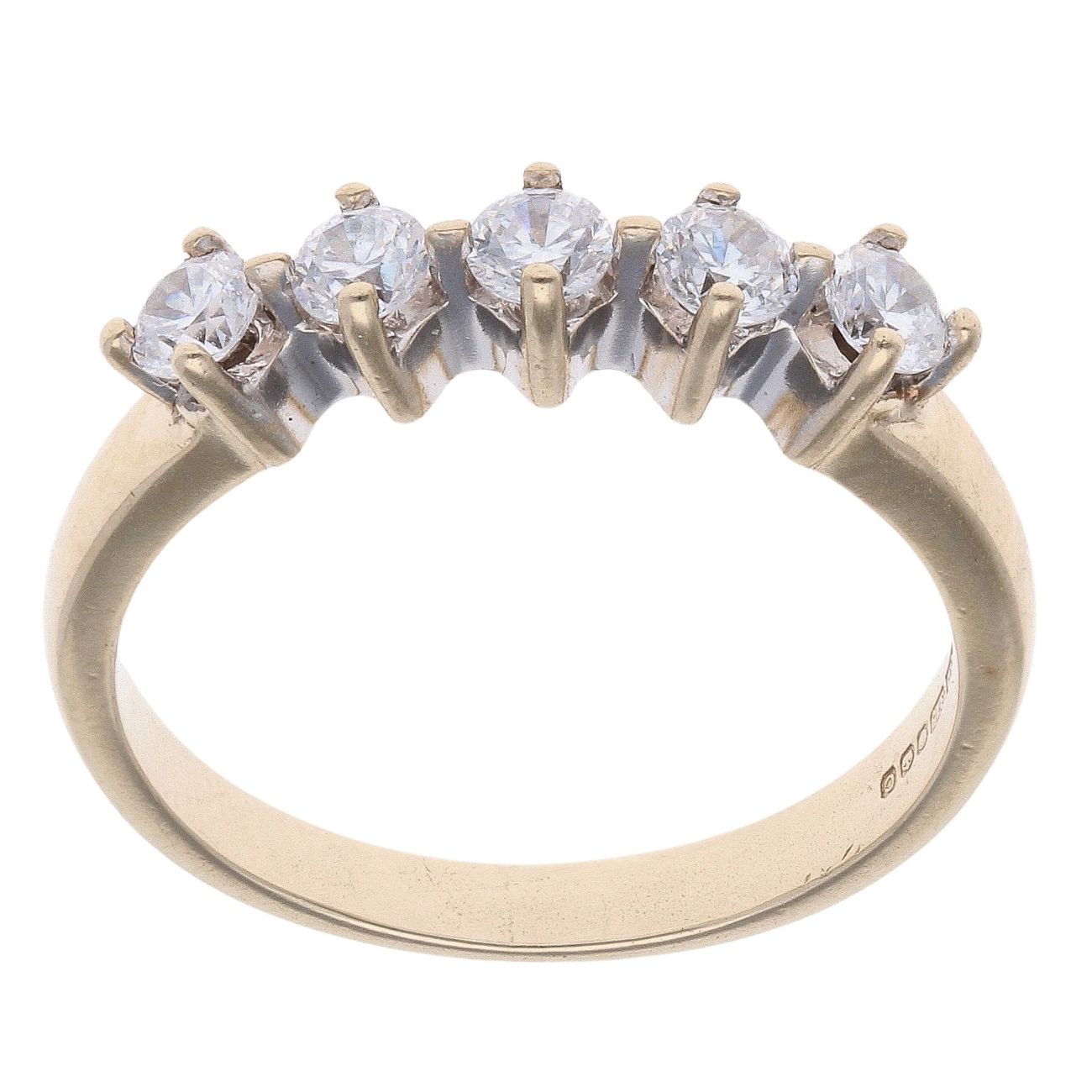 9ct Yellow Gold Five stone Cubic Zirconia Ring