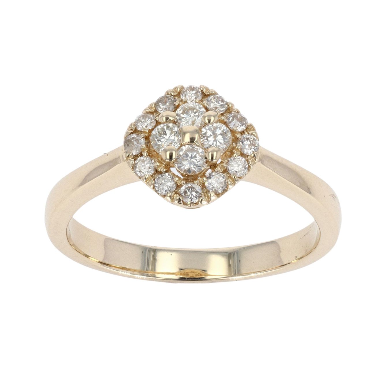 9ct Yellow Gold 0.35ct Diamond Cluster Ring by Anya Belle