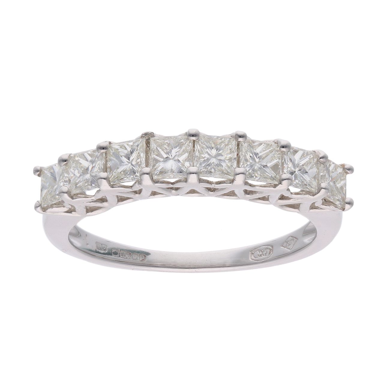 18ct White Gold 1.35ct Diamond Half Eternity Ring