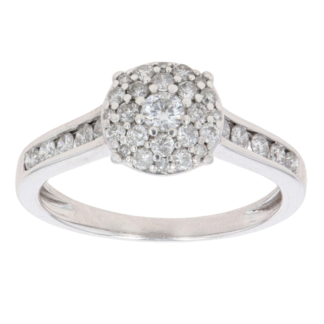 18ct White Gold 0.75ct Brilliant Cut Diamond Cluster Ring