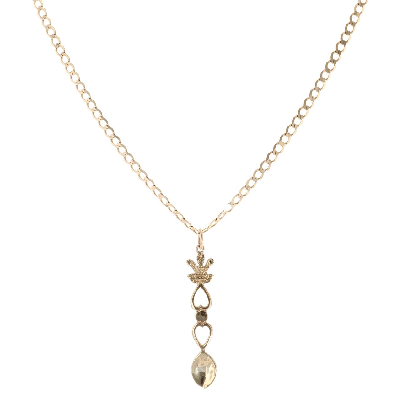 9ct Yellow Gold Love Spoon Pendant And Chain 20"