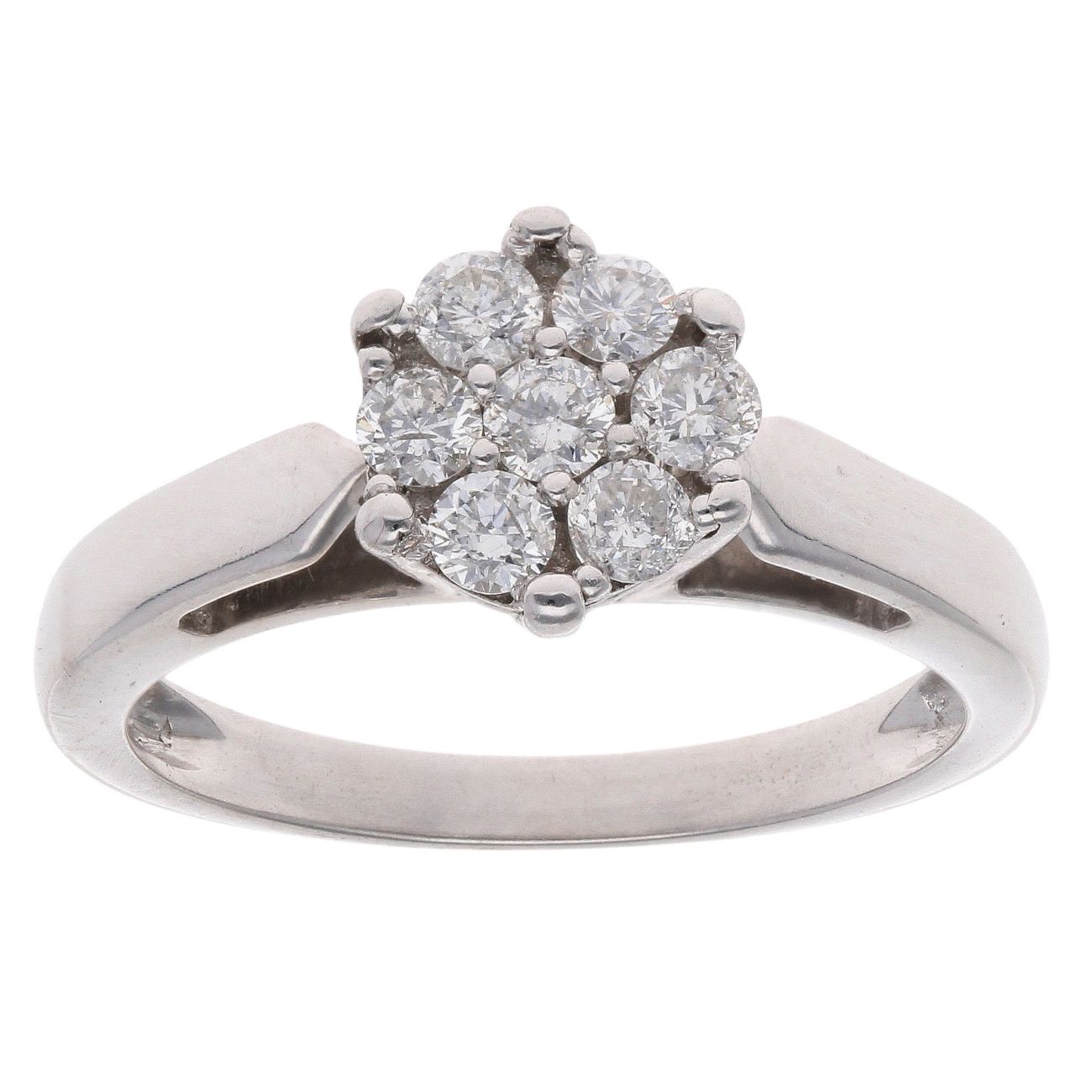 18ct White Gold 0.50ct Brilliant Cut Diamond Cluster Ring