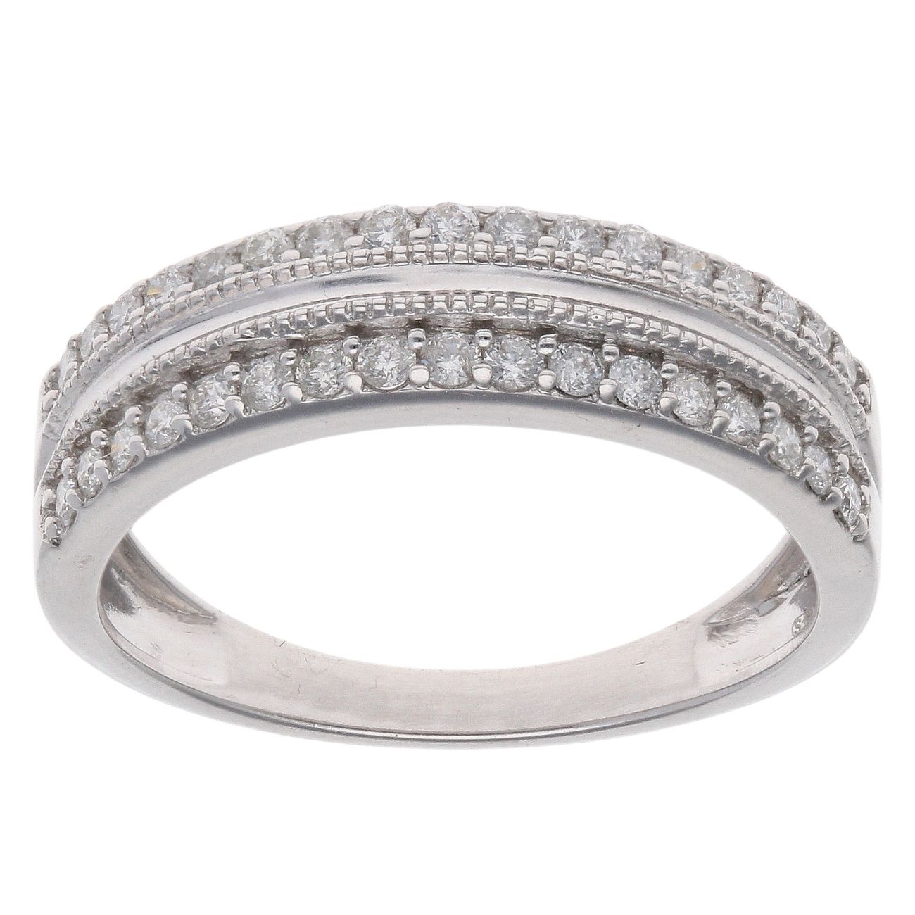 9ct White Gold 0.33ct Brilliant Cut Diamond Fancy Ring