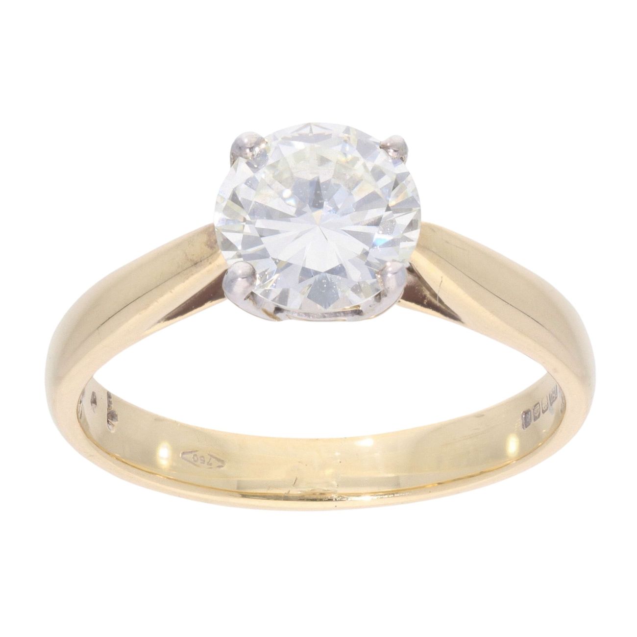 18ct Yellow Gold 1.01ct Diamond Solitaire Ring