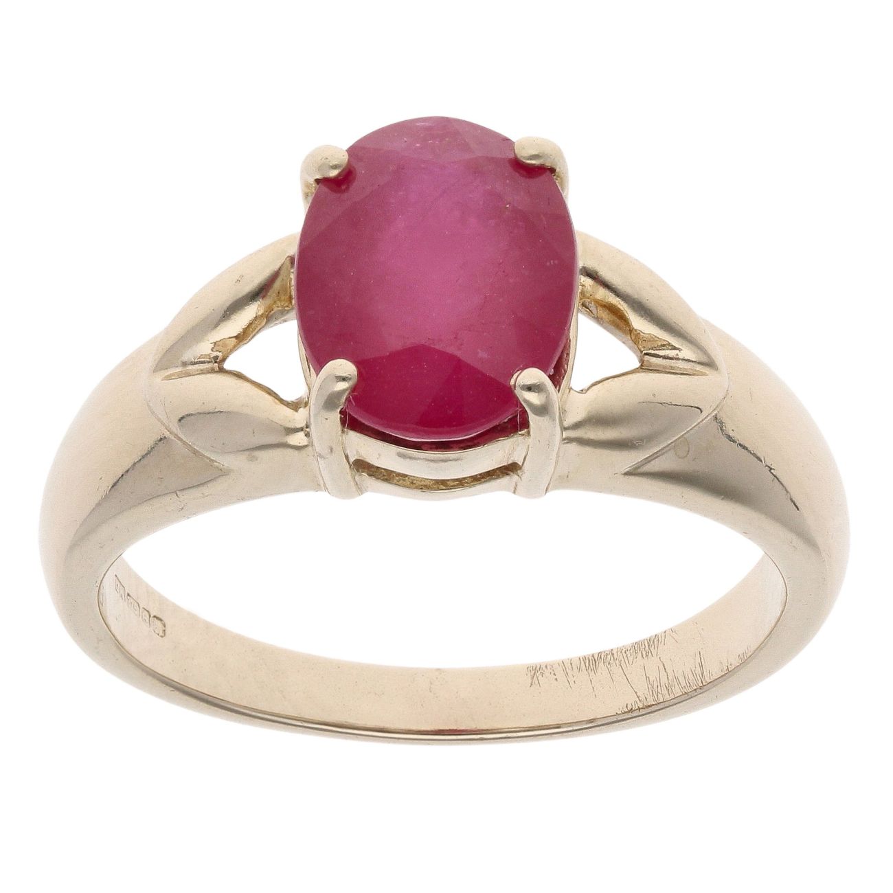 9ct Yellow Gold Ruby Single Stone Ring