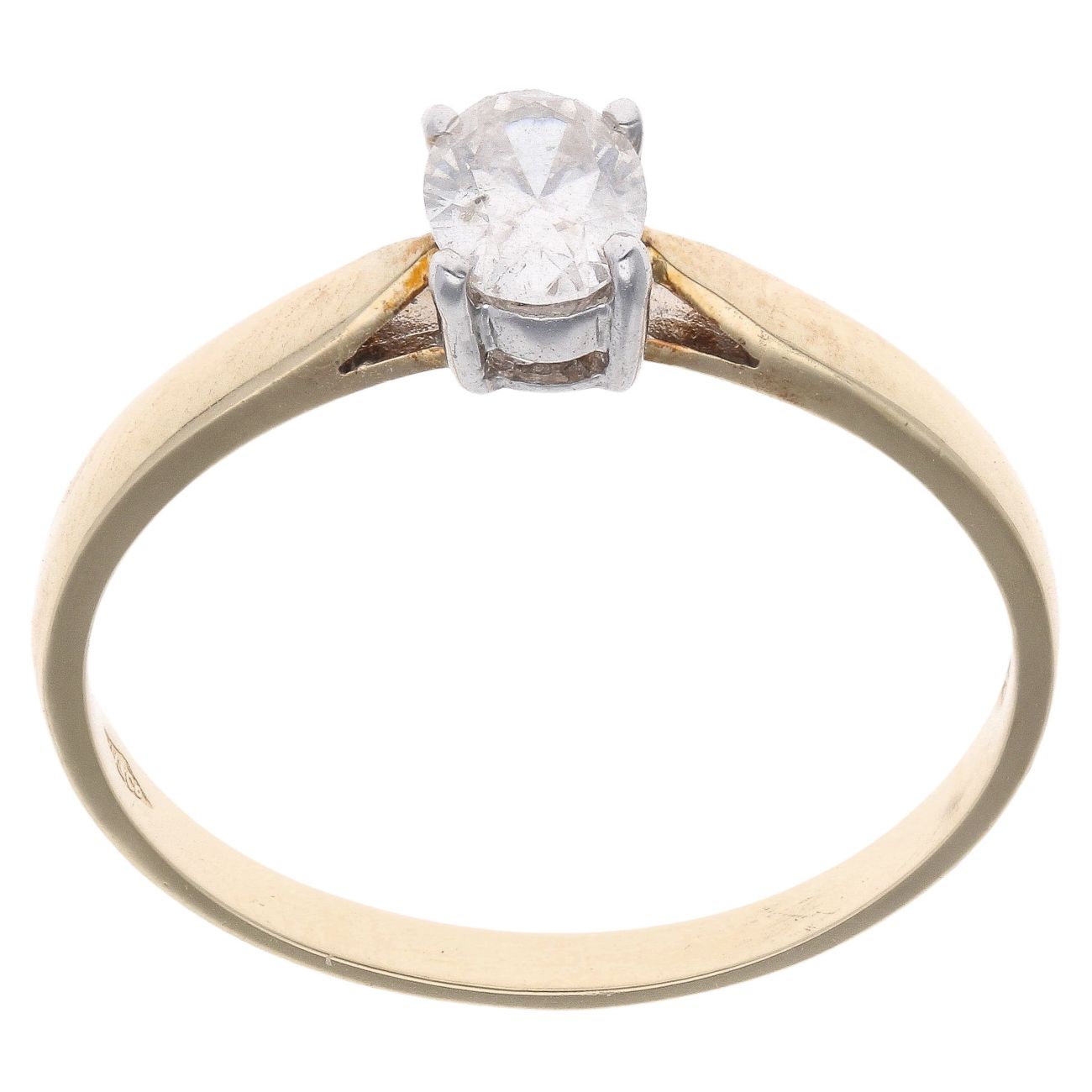 18ct Yellow Gold 0.54ct Oval Cut Diamond Solitaire Ring