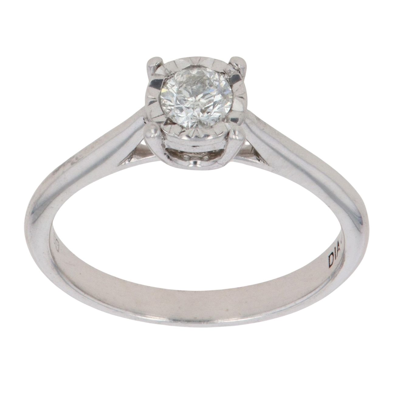 9ct White Gold 0.25ct Diamond Solitaire Ring