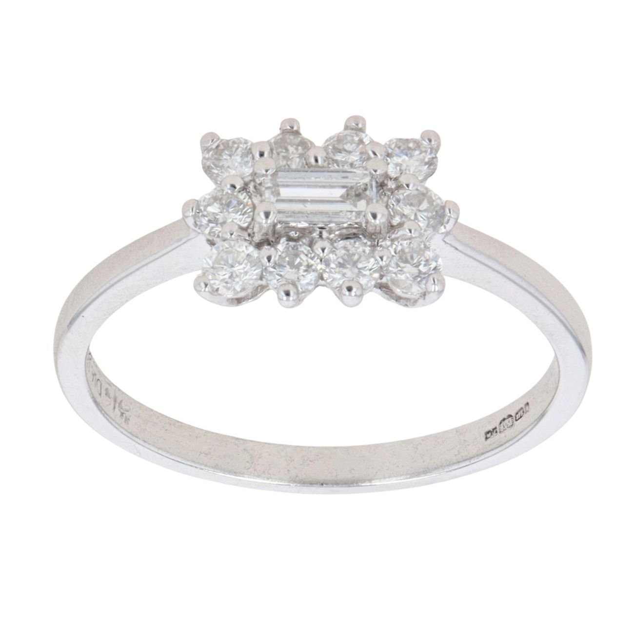 9ct White Gold 0.50ct Diamond Cluster Ring