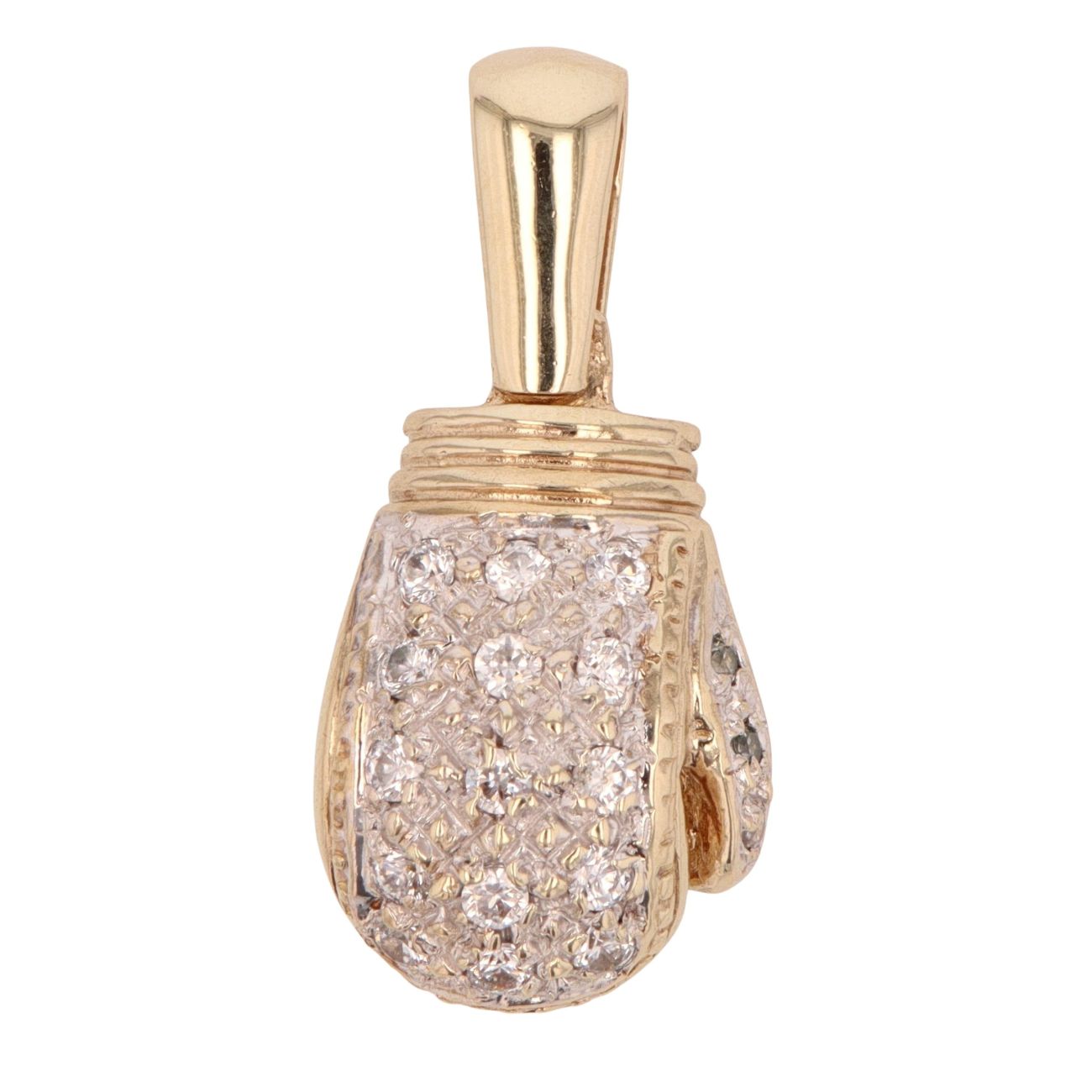 9ct Yellow Gold Cubic Zirconia Boxing Glove Pendant