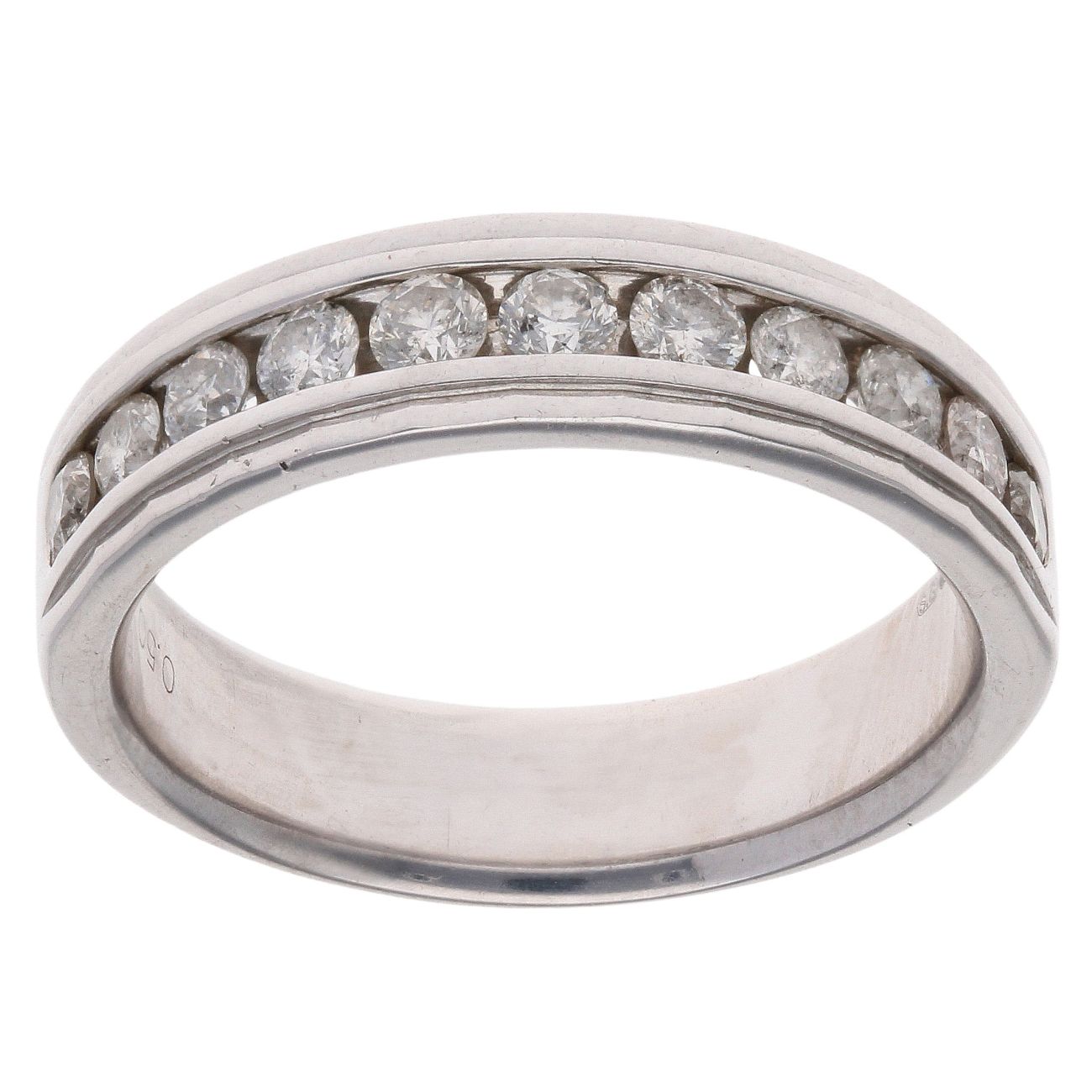 18ct White Gold 0.50ct Brilliant Cut Diamond Half Eternity Ring