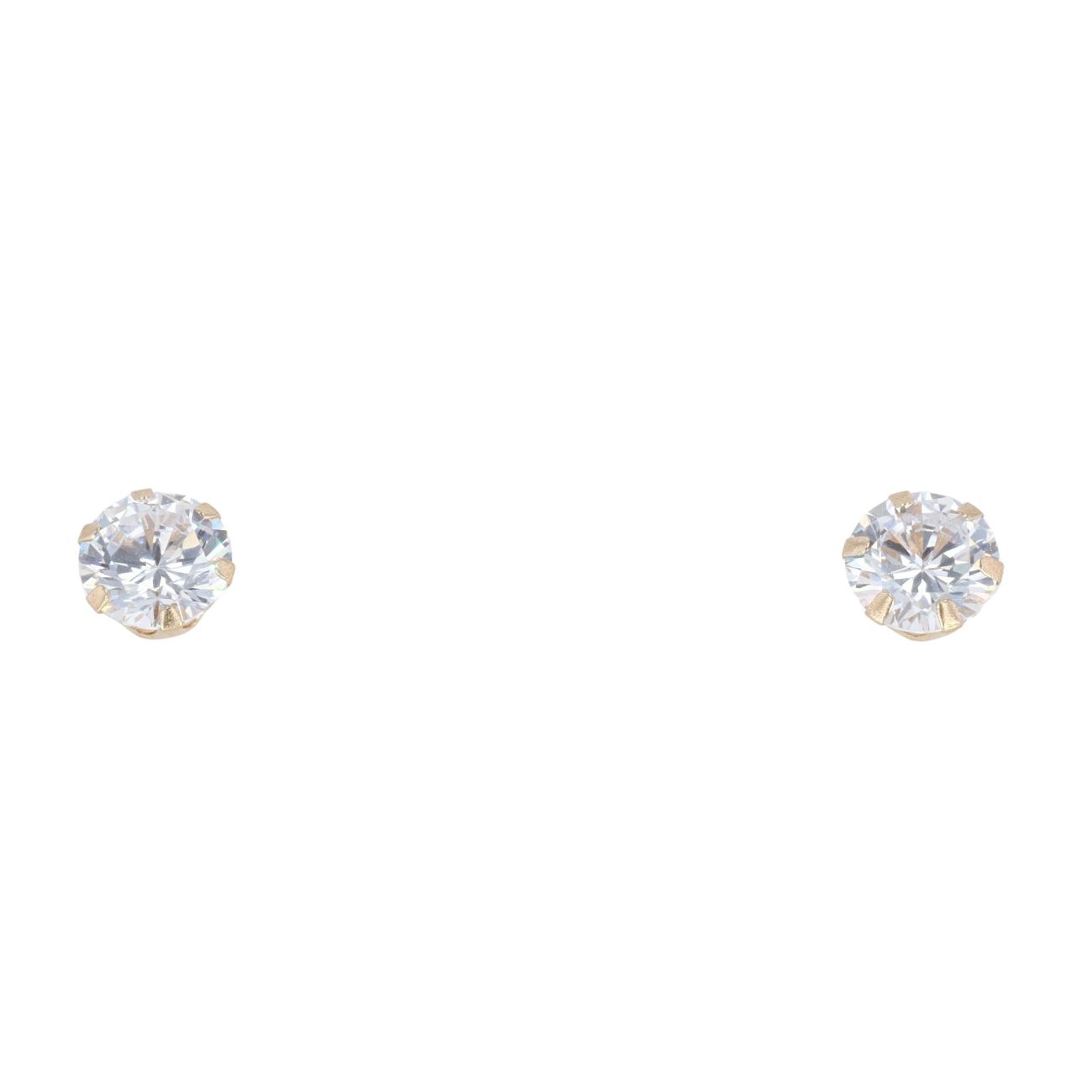 9ct Yellow Gold 5mm Cubic Zirconia Stud Earrings
