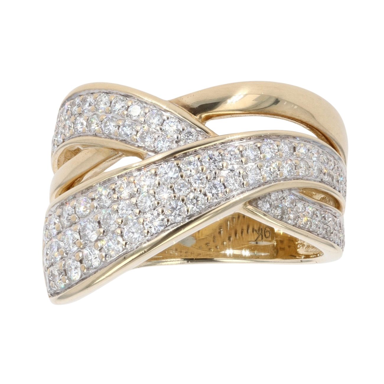 9ct Yellow Gold 1.00ct Brilliant Cut Diamond Fancy Ring