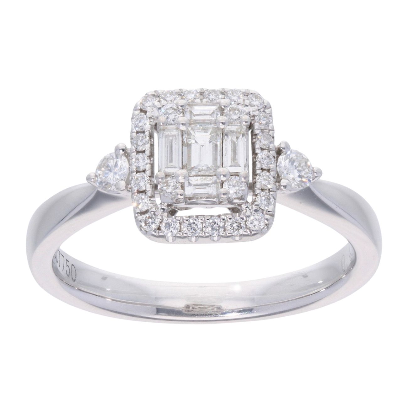 18ct White Gold 0.43ct Diamond Cluster Ring