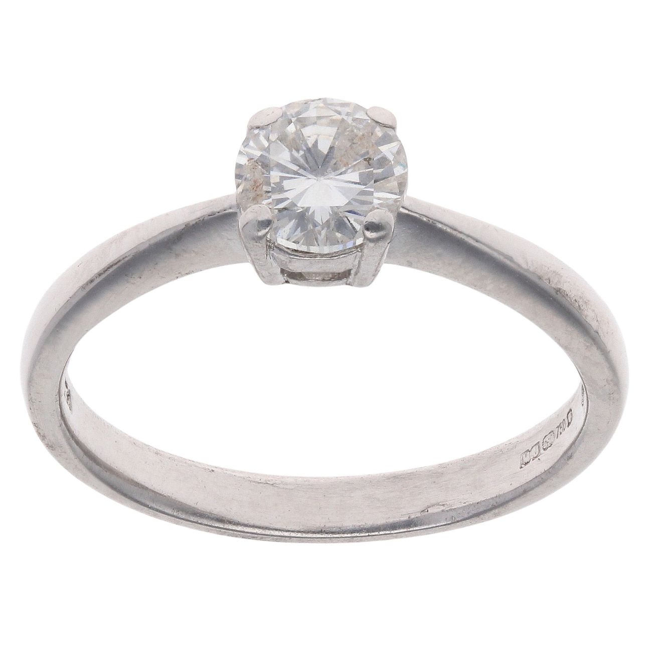 18ct White Gold 0.75ct Brilliant Cut Diamond Solitaire Ring