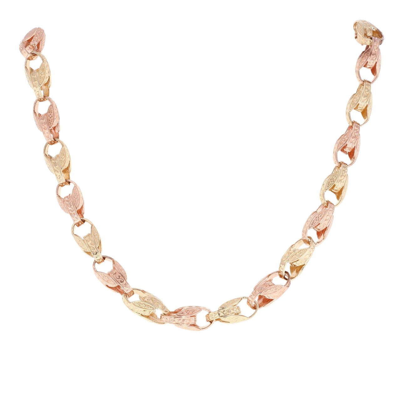 9ct Yellow And Rose Gold Tulip Chain 26"