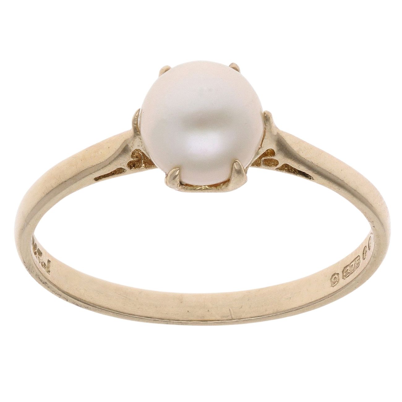 9ct Yellow Gold Pearl Single Stone Ring