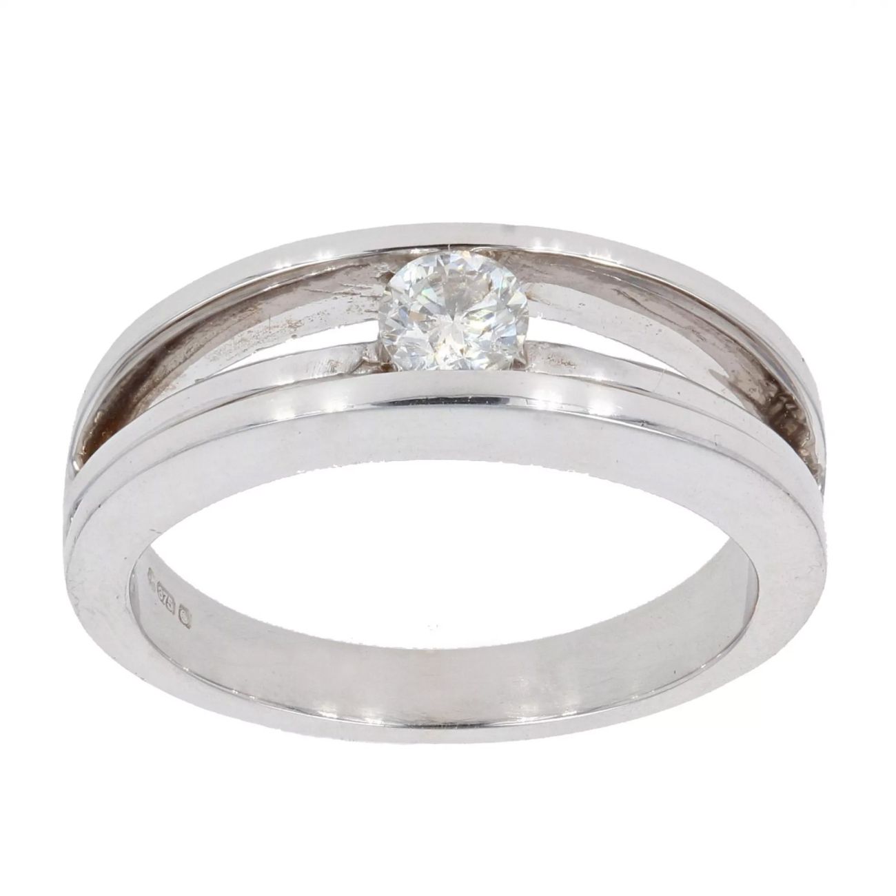 9ct White Gold 0.26ct Diamond Solitaire Ring by Anya Belle