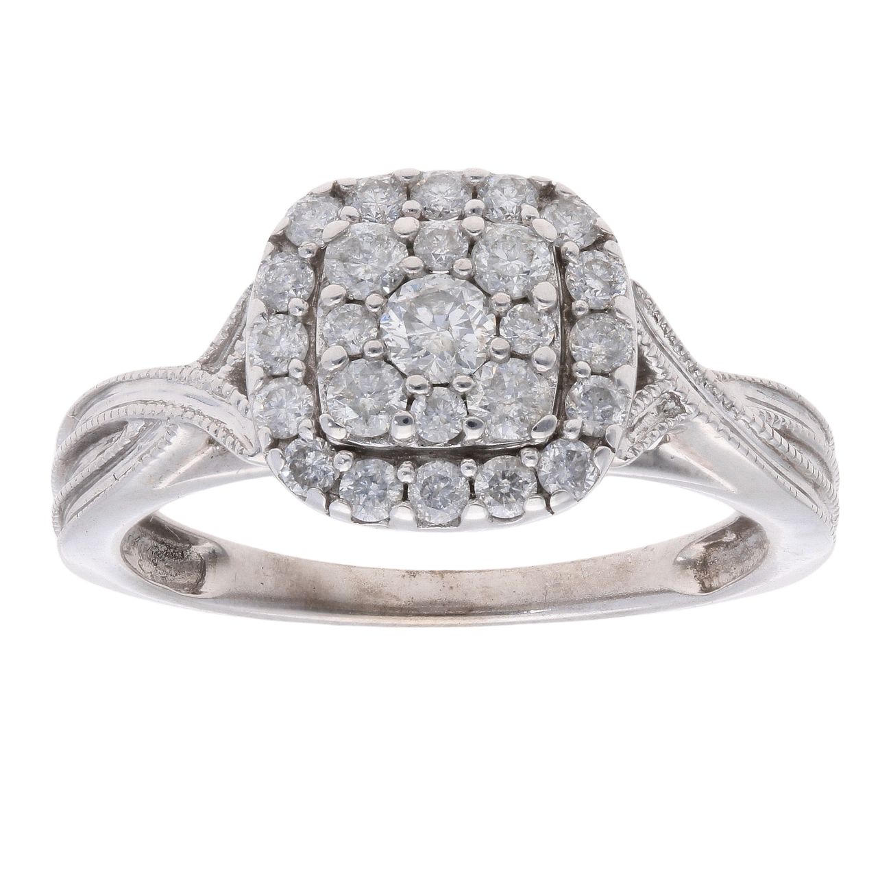 9ct White Gold 0.50ct Diamond Cluster Ring