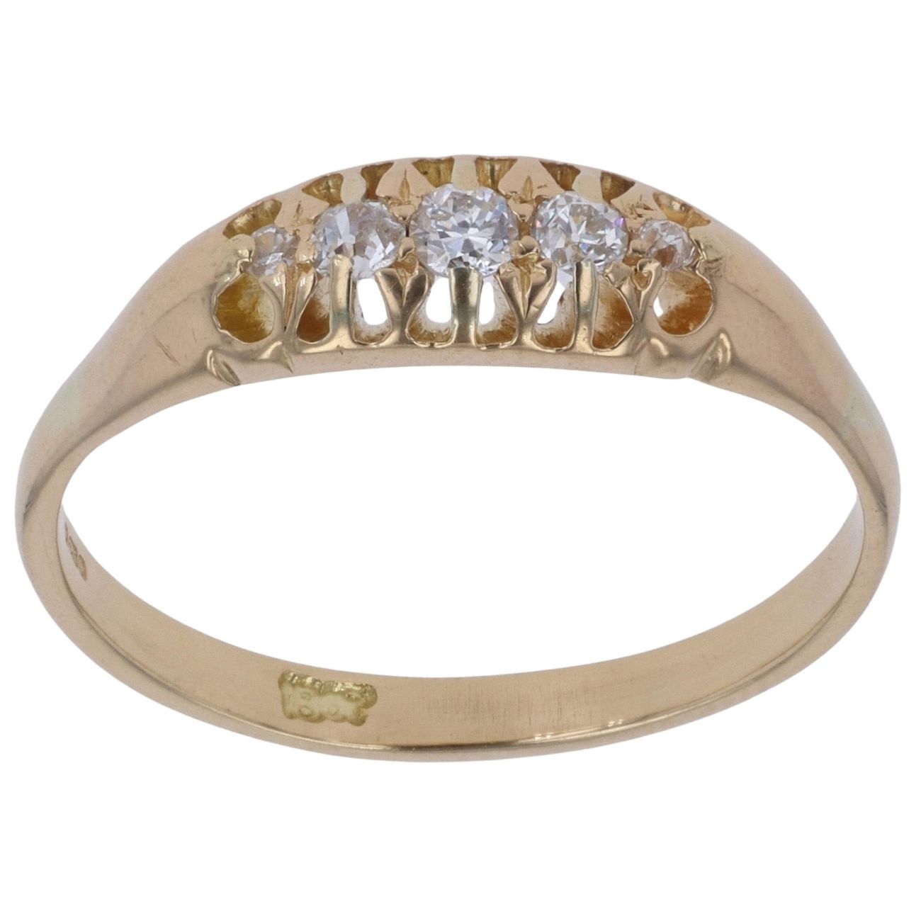 18ct Yellow Gold 0.20ct Brilliant Cut Diamond Five Stone Ring