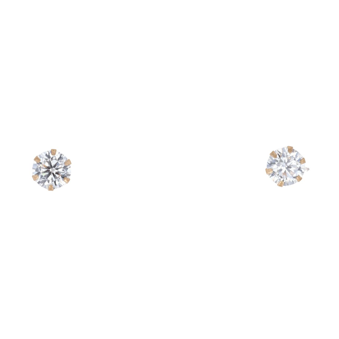9ct Yellow Gold 4mm Cubic Zirconia Stud Earrings