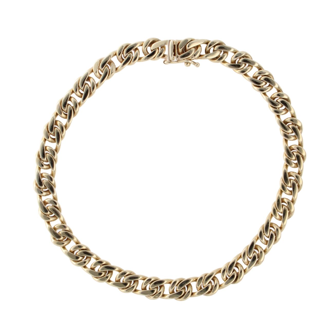 9ct Yellow Gold Double Curb Bracelet 8"