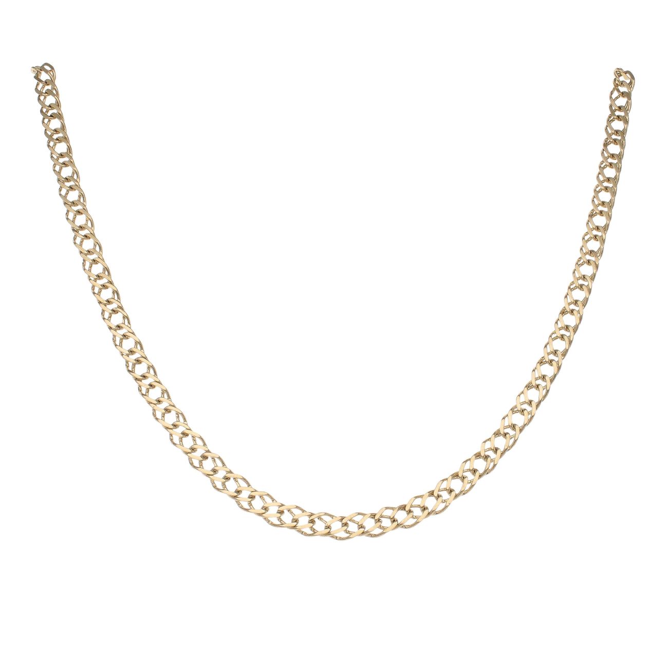 9ct Yellow Gold Double Curb Chain 18"