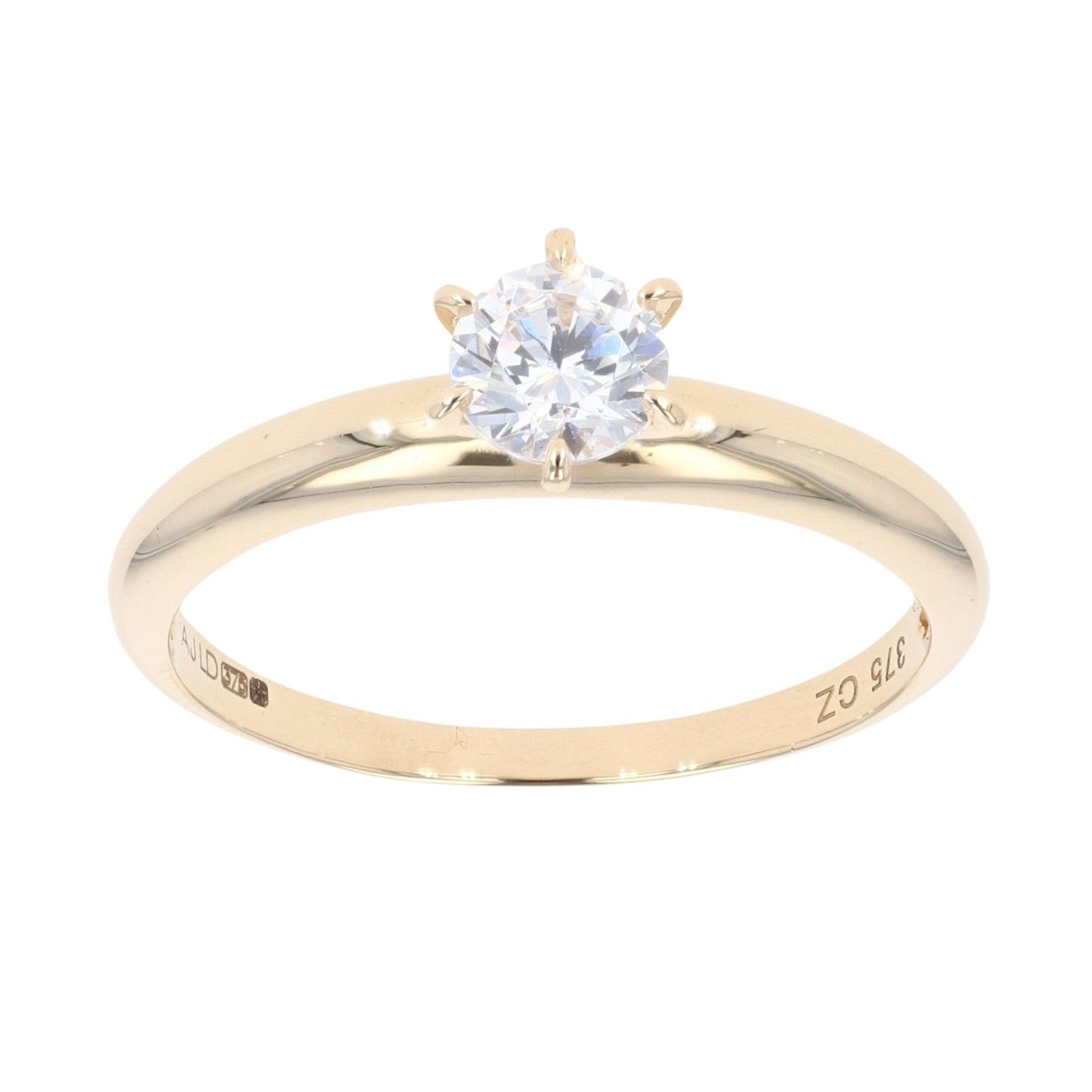 9ct Yellow Gold Cubic Zirconia Single Stone Ring