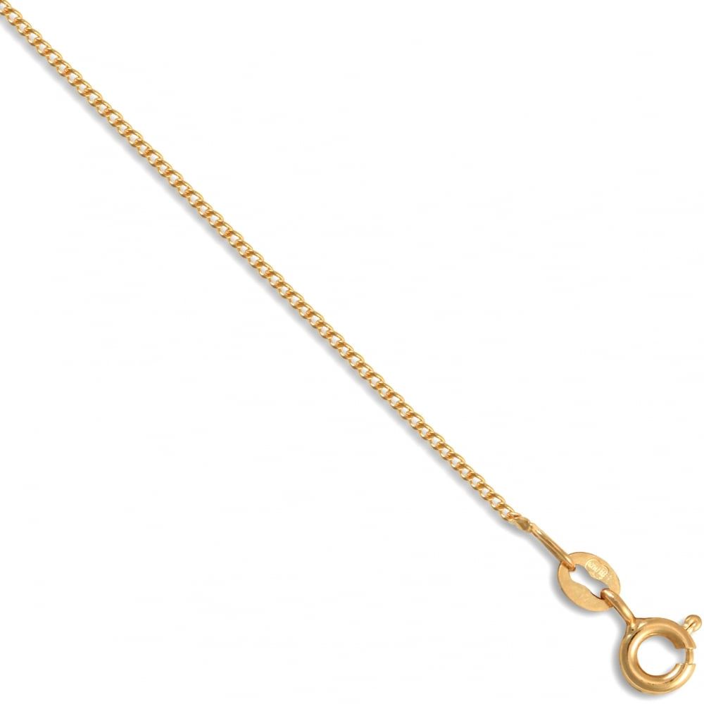 9ct Yellow Gold Diamond Cut Pendant Curb Chain