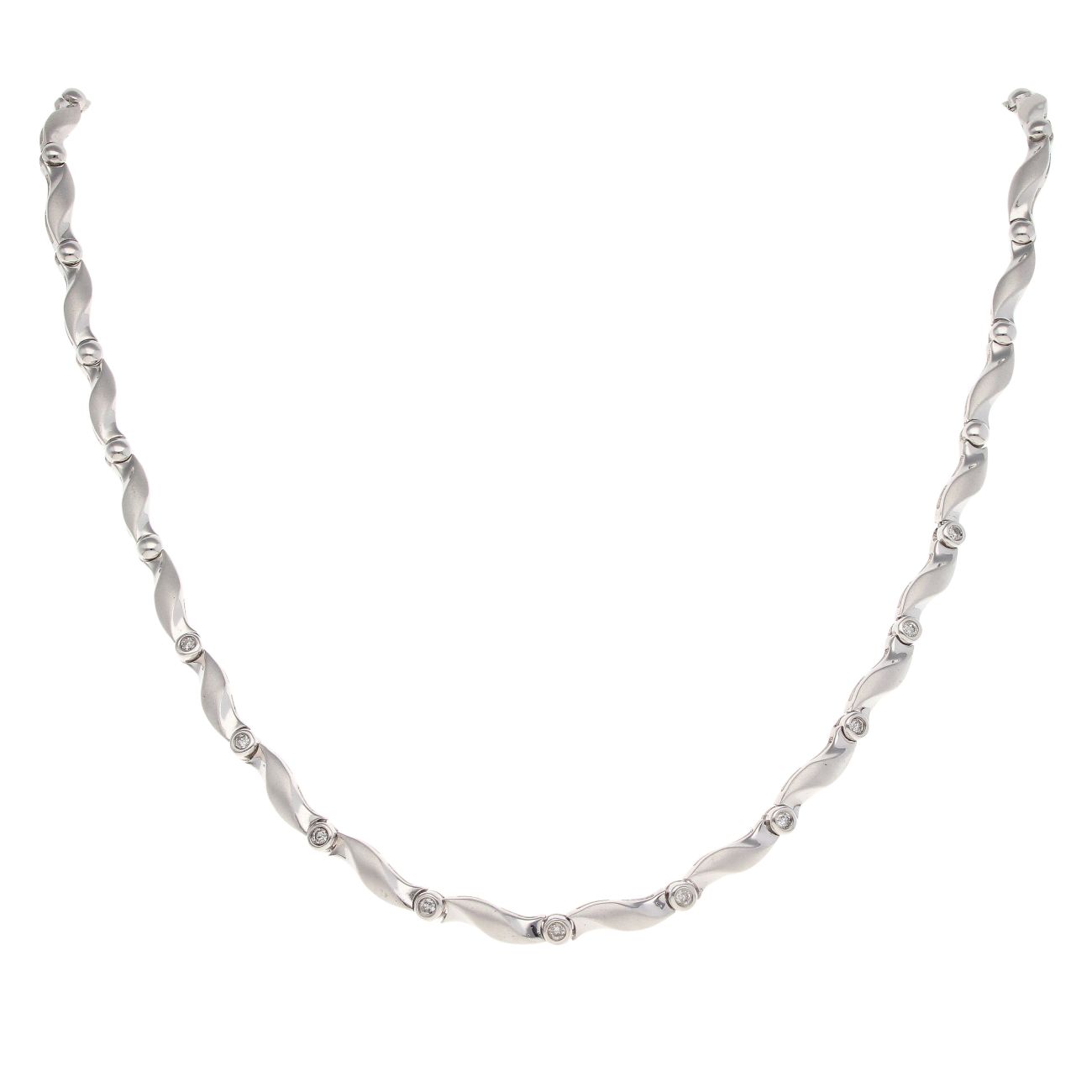 9ct White Gold 0.30ct Diamond Chain 18"