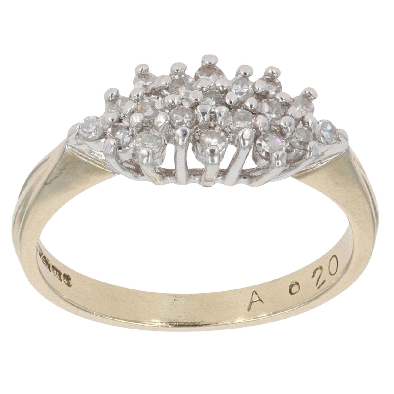9ct Yellow Gold 0.20ct Diamond Cluster Ring