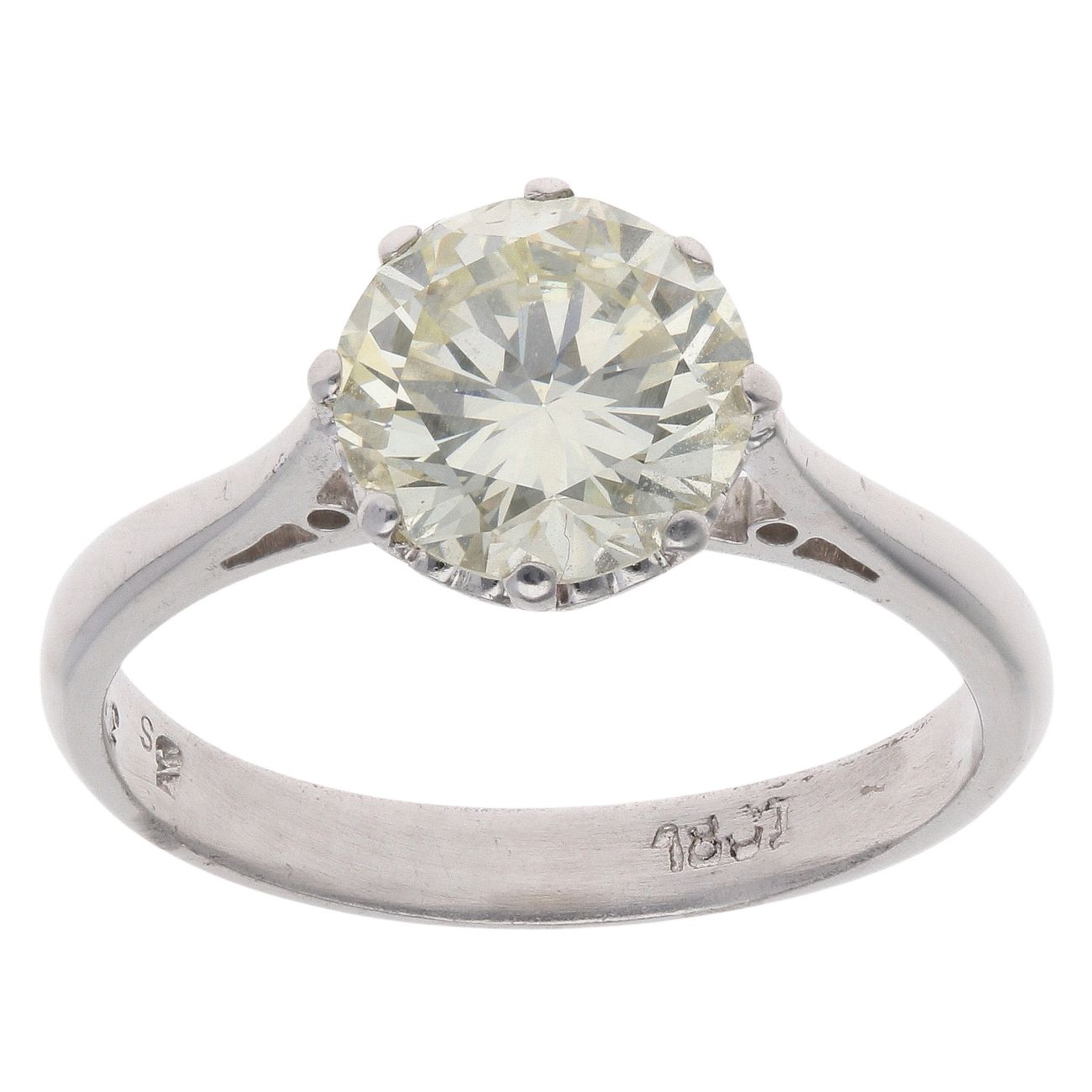 18ct White Gold 1.75ct Brilliant Cut Diamond Solitaire Ring