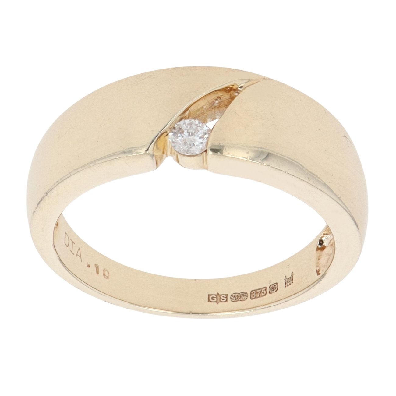 9ct Yellow Gold 0.10ct Diamond Signet Ring