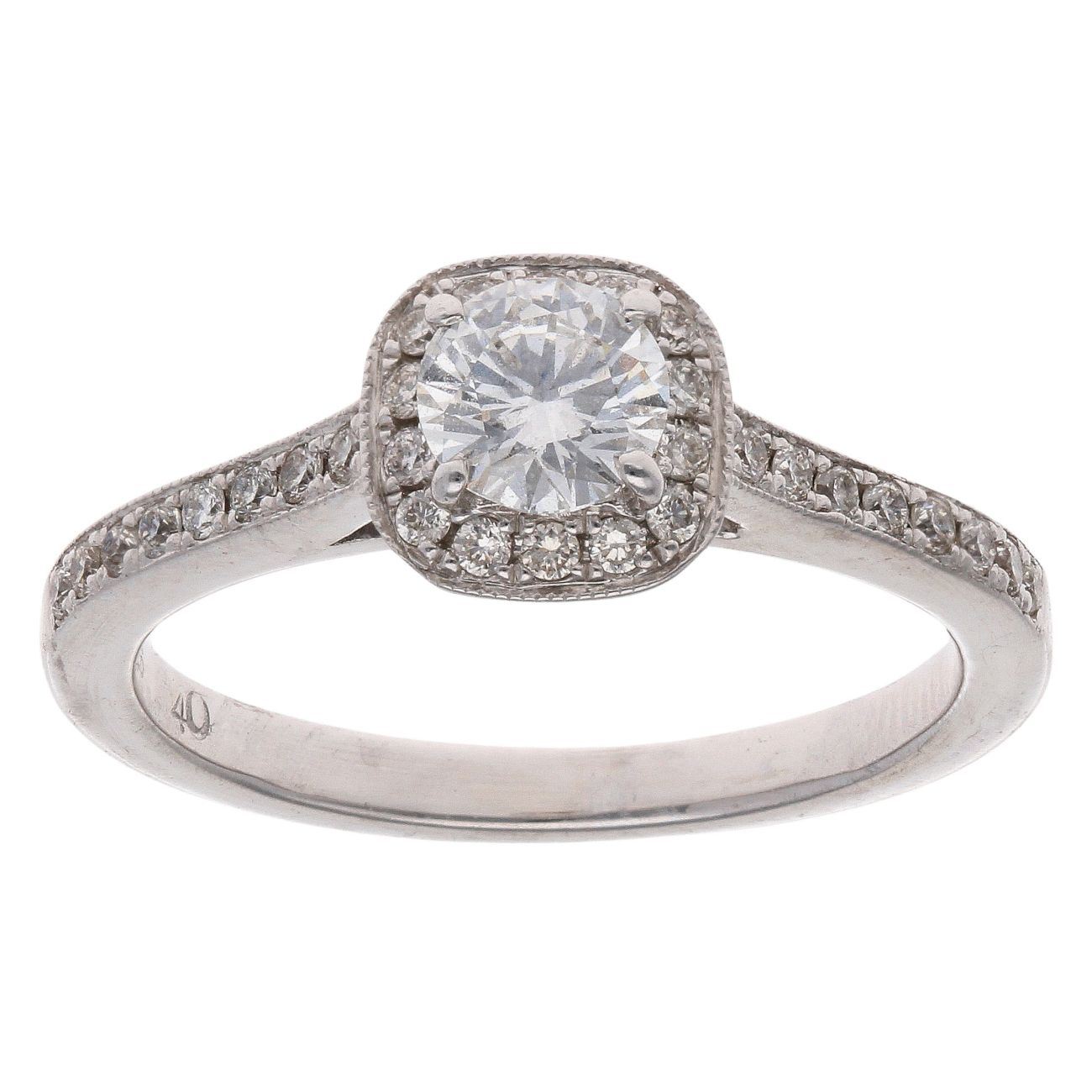 18ct White Gold 0.66ct Brilliant Cut Diamond Cluster Ring